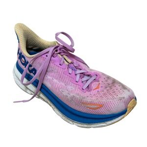Hoka One One Shoes Women 8.5 Clifton 9 Pink Running Trail Comfort Cushion Preppy